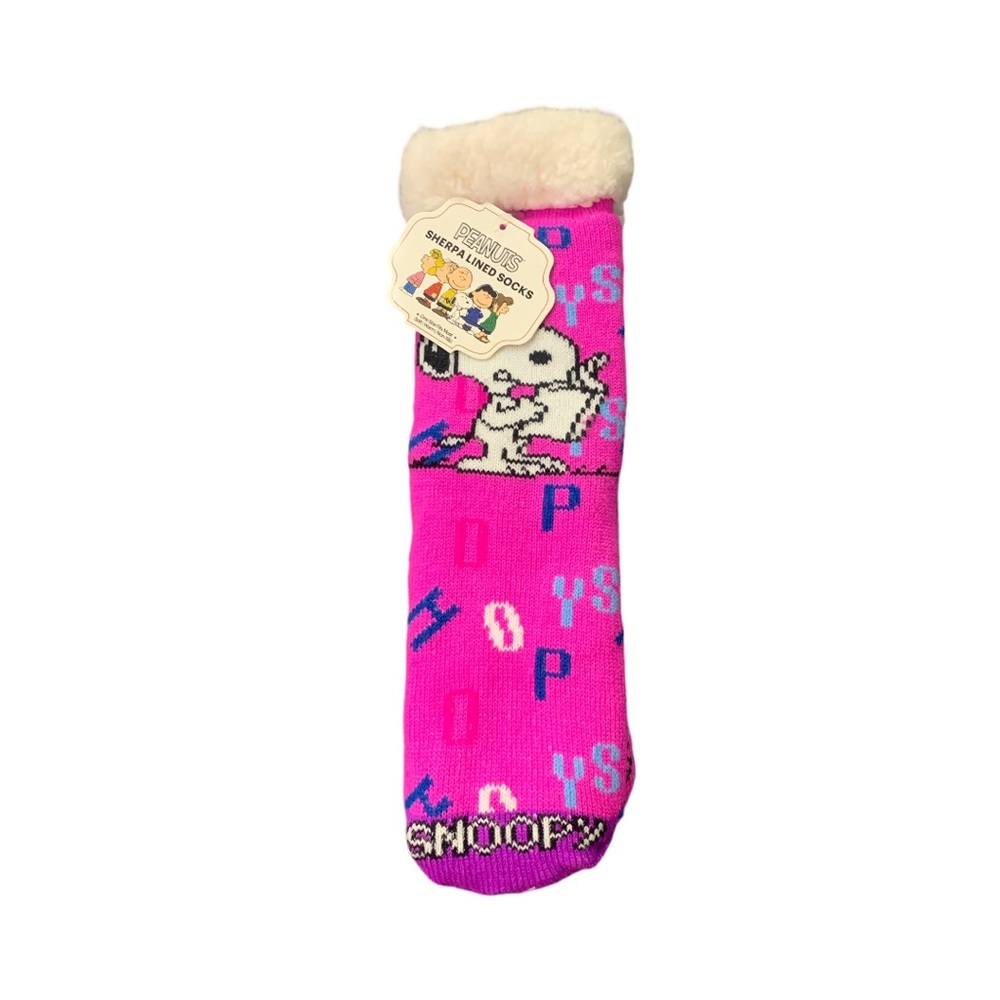 Peanuts NEW Snoopy Sherpa Lined Socks One Size Fits Most Soft Warm Non Skip